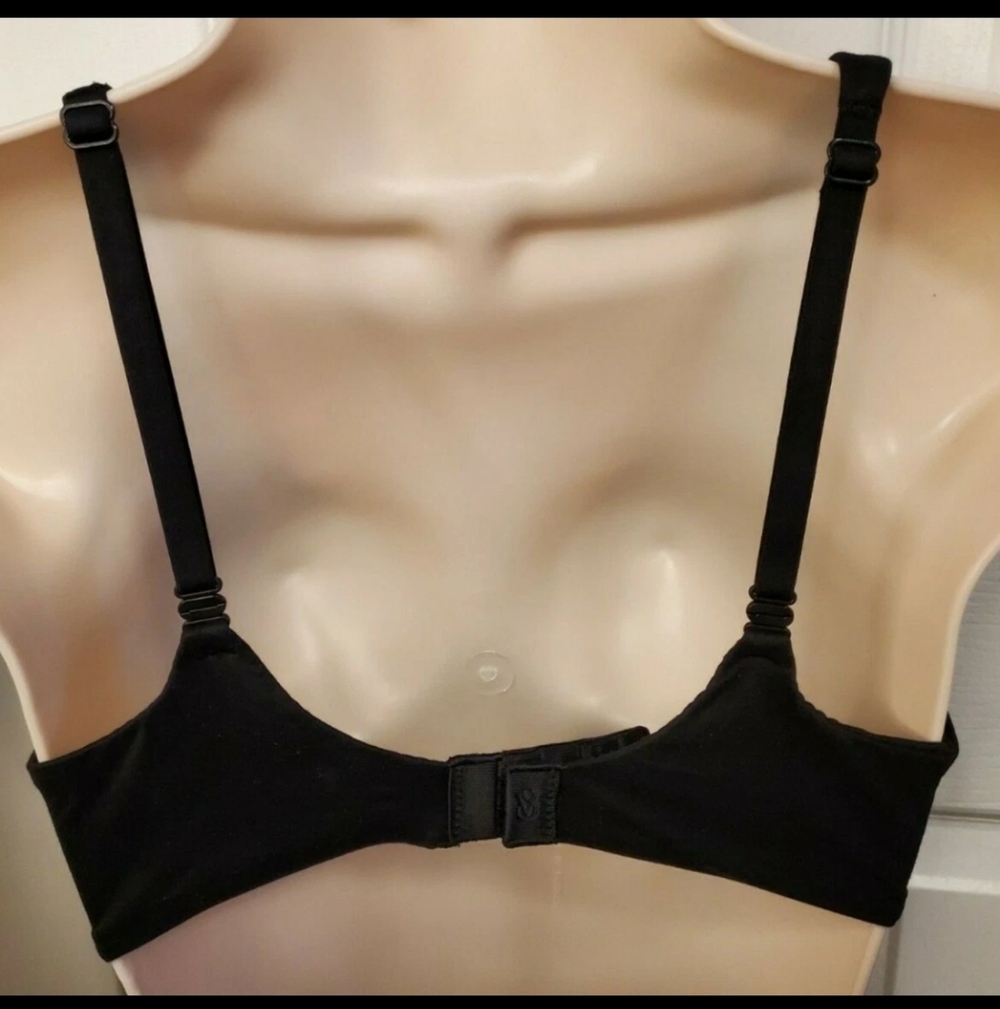 NWT Victoria's Secret Body by Victoria Unlined Demi Bra 32DD Solid Black - Picture 6 of 16